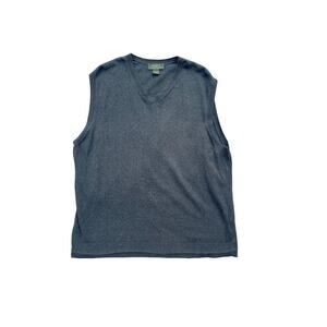 Eddie Bauer Cotton Cashmere Mens XL Vest Vneck Luxury Warm Preppy Fall Winter